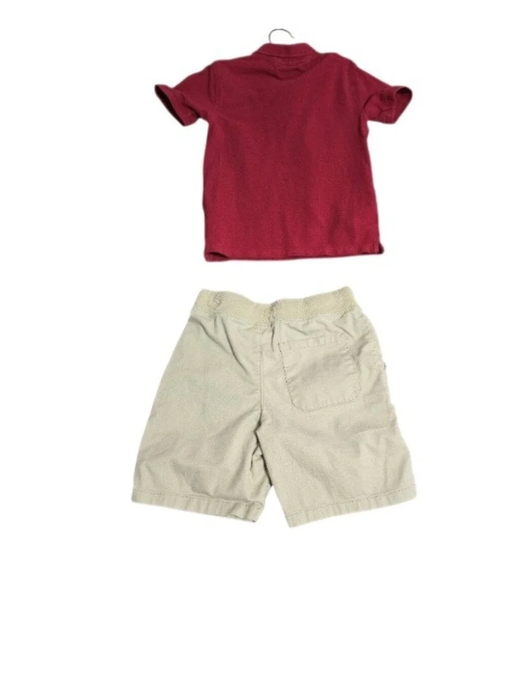Tommy Hilfiger Kids Red Polo Set with Khaki Shorts